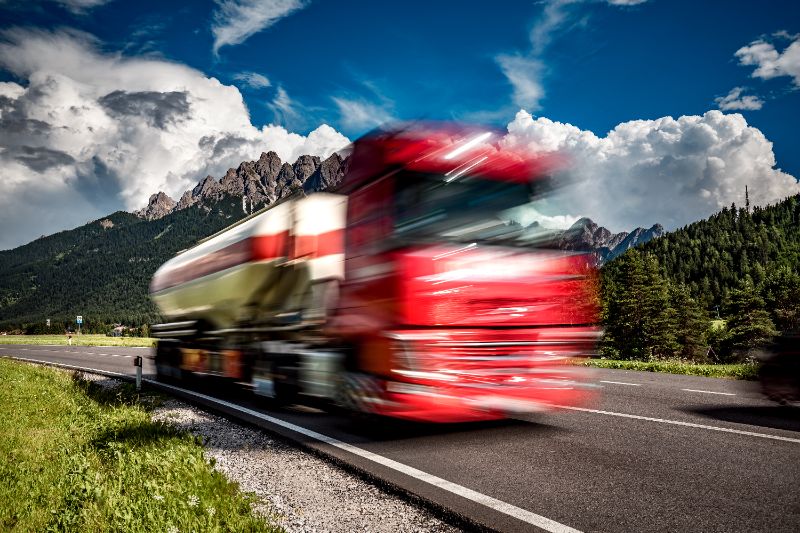 Speeding truck