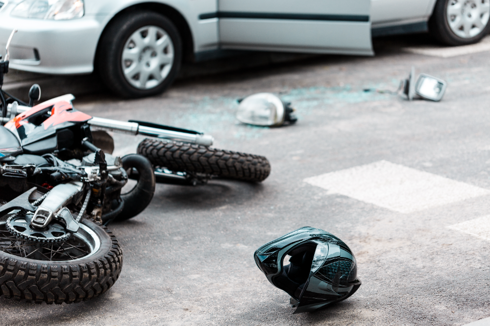 Auto accident in Tupelo involving motorcycle and car where victim needs law team